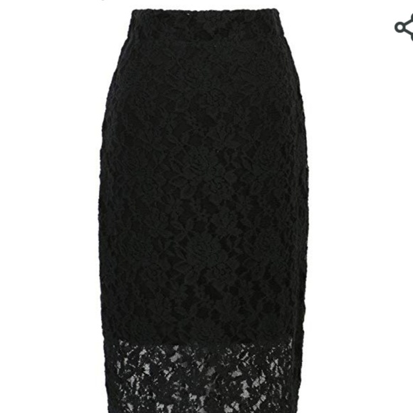 NWOT Black lace pencil skirt - Picture 2 of 3